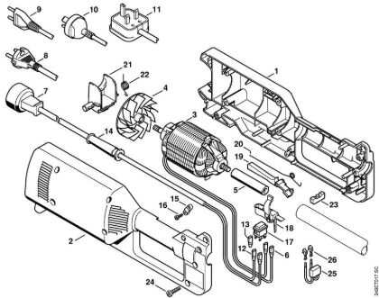 Cortabordes eléctricos (FE, FSE) FE 55 Carcasa, Motor eléctrico de la marca Stihl