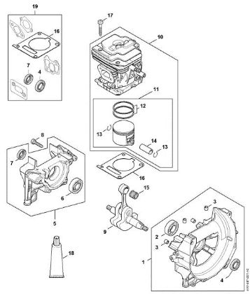 Imagen de Cárter del cigáeáal, Cilindro FS 411 C-EM