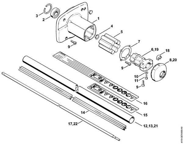 Motoguadañas (FS) FS 160 Carcasa del embrague, Vástago de la marca Stihl
