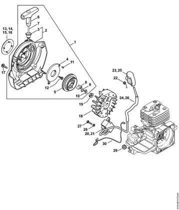 Motoguadañas (FS) FS 250 R Mecanismo de arranque, Sistema de encendido de la marca Stihl
