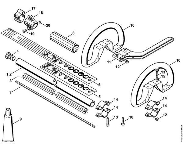 Motoguadañas (FS) FS 55 R Vástago FS 55, Manillar tubular cerrado de la marca Stihl