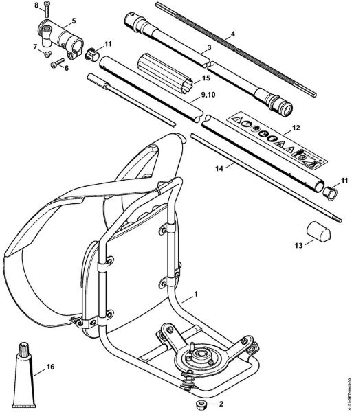 Motoguadañas de mochila (FR) FR 230 Bastidor de porte, Vástago de la marca Stihl