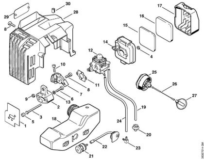 Cortasetos (HS) HS 76 Filtro de aire, Depósito de combustible de la marca Stihl