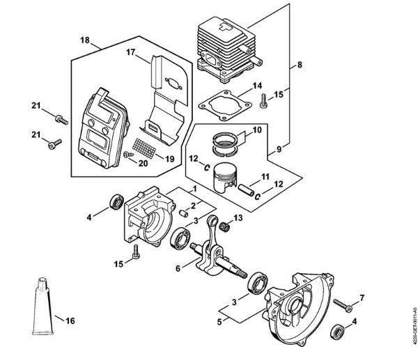 Cortasetos (HS) HS 85 Cárter del cigüeóal de la marca Stihl