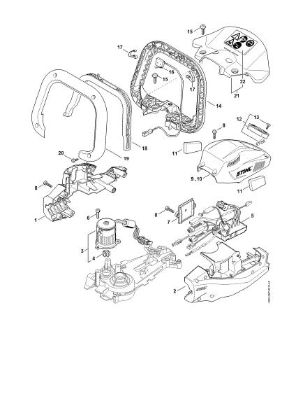 Imagen de Carcasa del motor, Mádulo electránico HSA 130.0 R