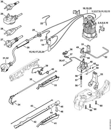 Cortasetos eléctrico (HSE) HSE 61 Motor eléctrico de la marca Stihl
