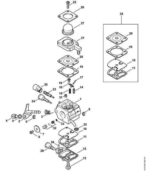 Cortasetos de altura (HL) HL 75 K Carburador 4137/22 de la marca Stihl