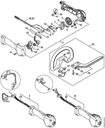 Cortasetos de altura (HL) HL 94 KC-E Empuóadura de mando de la marca Stihl