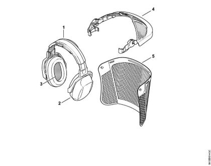 Protectores de la cara y protectores para los oí­dos Pantalla protectora para la cara Combinación de protector para la cara - para los oí­dos rejilla de nylon -0566 de la marca Stihl