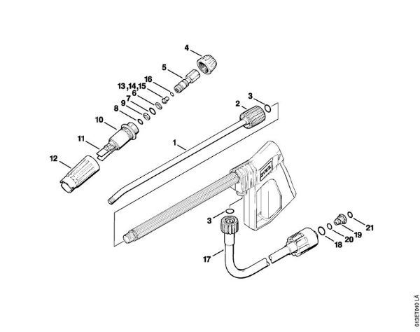 Limpiadora eléctrica de alta presión (RE) RB 220 K Tubo de pulverización de la marca Stihl