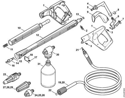 Limpiadora eléctrica de alta presión (RE) RE 116 K Pistola, Tubo para pulverizar de la marca Stihl