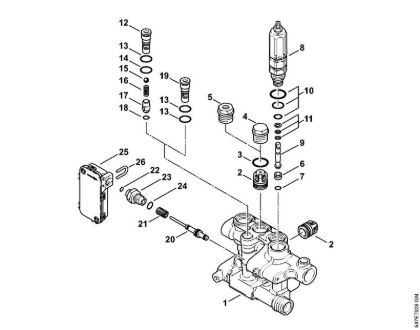 Limpiadora eléctrica de alta presión (RE) RE 281 PLUS Bloque de válvulas, Embolo de distribución de la marca Stihl