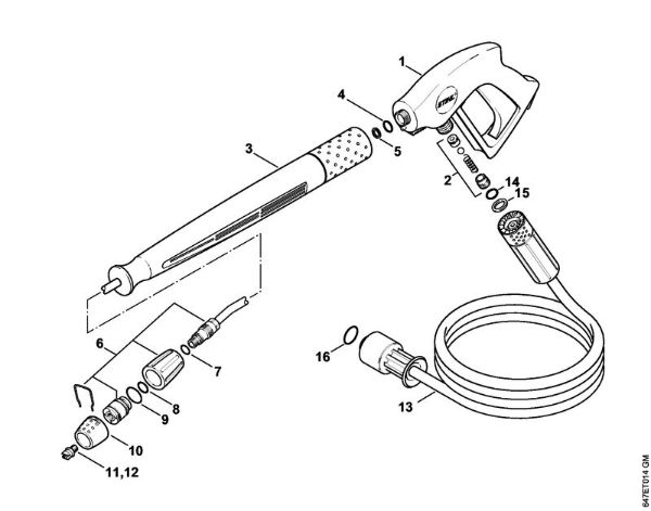 Limpiadora eléctrica de alta presión (RE) RE 281 PLUS Pistola, Tubo para pulverizar (40.2009) de la marca Stihl