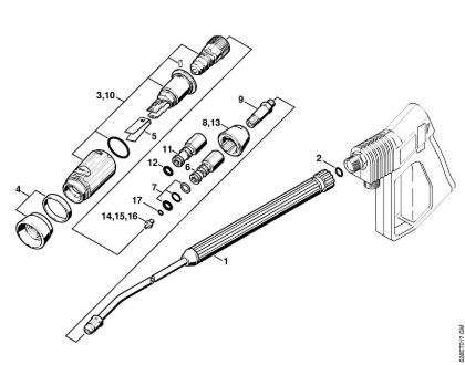 Limpiadora eléctrica de alta presión (RE) RE 500 W Tubo de pulverización, Cabezal de pulverización Vario SP 300 de la marca Stihl