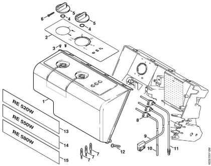 Limpiadora eléctrica de alta presión (RE) RE 520 W Tablero de instrumentos de la marca Stihl