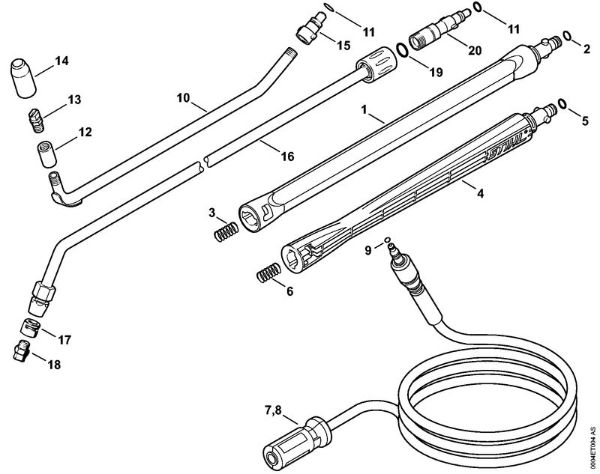 Limpiadora eléctrica de alta presión (RE) RE 95 Tubo de pulverización, Manguera de alta presión   06/2019 de la marca Stihl