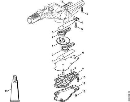 Herramientas de acople FH 135Â° Engranaje de cuchillas ajustable en 135Â° de la marca Stihl