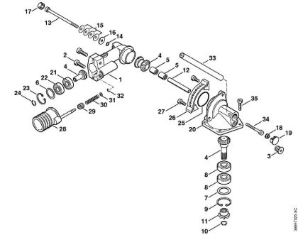 Herramientas de acople HL 0Â° - 90Â° HL Caja reductora angular 0Â° - 90Â° (24.2005) de la marca Stihl