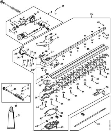 Herramientas de acople HL 145Â° Engranaje acodado ajustable en 145Â°, 500 mm de la marca Stihl