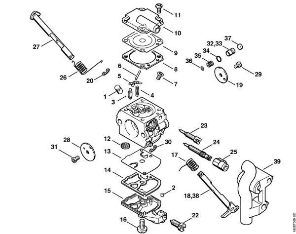 Máquinas especiales (PC, SP, MC) MC 200 Carburador C1Q-S96 (41.2006), (19.2008) de la marca Stihl