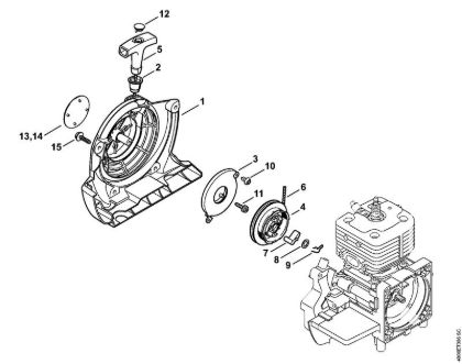 Máquinas especiales (PC, SP, MC) SP 481 Mecanismo de arranque de la marca Stihl