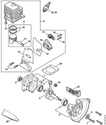 Máquinas especiales (PC, SP, MC) SP 81 Cárter del cigüeóal, Cilindro de la marca Stihl