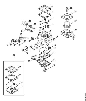 Máquinas especiales (PC, SP, MC) SP 81 Carburador 4137/23 BR de la marca Stihl