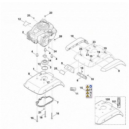 Imagen de C - Cubierta del motor MH 445.0