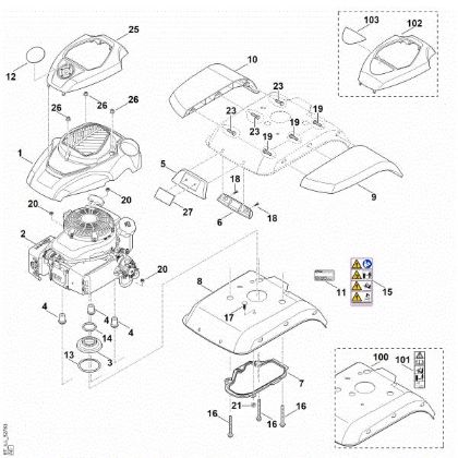 Imagen de C - Cubierta del motor MH 560.0