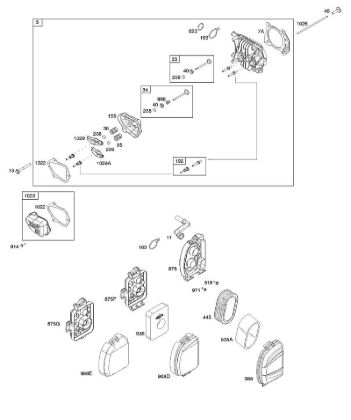 B&S - 09â  093J02-0062-H1 A - Depurador de aire, culata de la marca Stihl