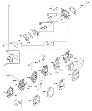 B&S - 09â  09P702-0044-F1 A - Depurador de aire, culata de la marca Stihl