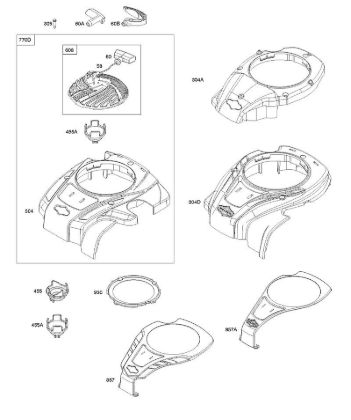 B&S - 09â  09P702-0044-F1 C - Carcasa de ventilador, arranque con rebobinado de la marca Stihl