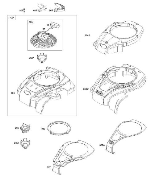 B&S - 09â  09P702-0044-F1 C - Carcasa de ventilador, arranque con rebobinado de la marca Stihl