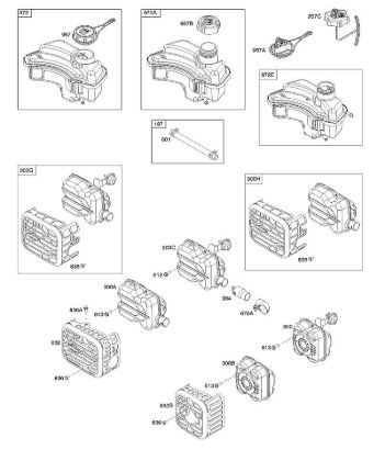 B&S - 09â  09P702-0201-H1 F - Sistema de escape, suministro de combustible de la marca Stihl