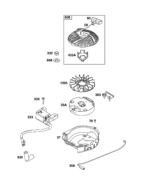 B&S - 09â  09P702-0229-H1 J - CONJUNTO DE RUEDA VOLANTE, ENCENDIDO Y MOTOR DE ARRANQUE de la marca Stihl