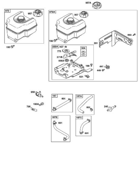 B&S - 11â  110412-0153-E1 G - Depósito de combustible, mangueras de combustible de la marca Stihl