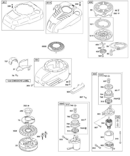 B&S - 12â  122602-0194-B1 B - Carcasa/revestimientos ventilador, arranque eléctrico, volante, arranque con rebobinado de la marca Stihl
