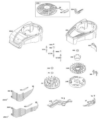 B&S - 12â  122Q02-0147-B1 B - Carcasa de ventilador, cubierta/protectores, volante, arranque con rebobinado de la marca Stihl