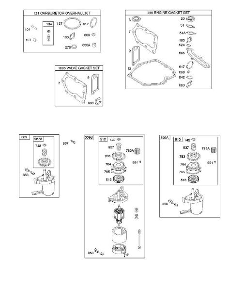 B&S - 12â  126T02-4825-B1 F - Arranque eléctrico, juegos de juntas de la marca Stihl