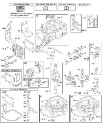 B&S - 12â  12F802-1360-01 D - Levas, cigüeóal, cilindro, cárter motor, juego/juntas, lubricación, conjunto pistones, válvulas de la marca Stihl