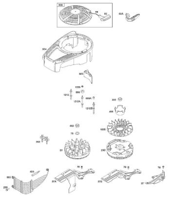 B&S - 12â  12Q902-0154-B1 C - Carcasa de ventilador, cubierta/protectores, volante, arranque con rebobinado de la marca Stihl