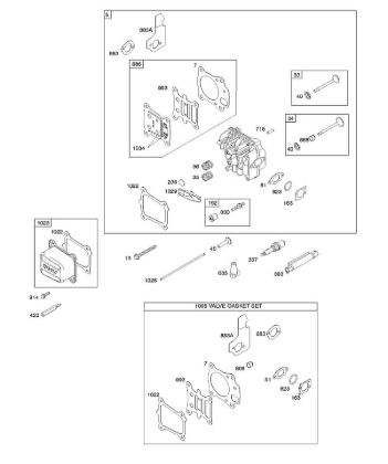 B&S - 12â  12Q902-0154-B1 G - Culata, juego de juntas válvulas, válvulas de la marca Stihl