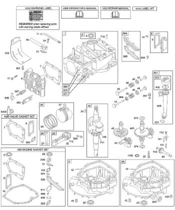 B&S - 12â  12X802-0115-E1 C - Levas, cigüeóal, cilindro, cárter motor, juego/juntas, lubricación, conjunto pistones, válvulas de la marca Stihl