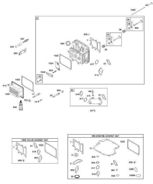 B&S - 21â  21A907-0146-E1 G - Culata, juego de juntas motor, juegos de juntas válvula, colector de admisión de la marca Stihl