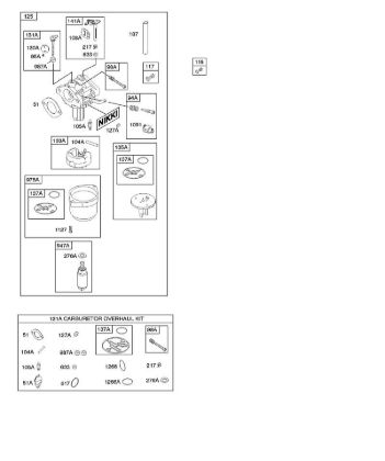 B&S - 21â  21B807-0114-B1 D - Carburador, juego de revisión carburador de la marca Stihl