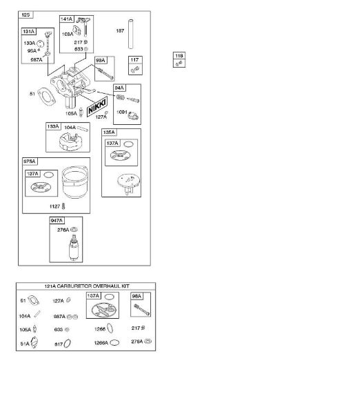 B&S - 21â  21B807-0668-B1 D - Carburador, juego de revisión carburador de la marca Stihl