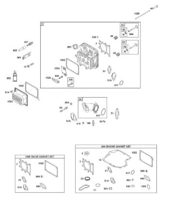 B&S - 21â  21R602-0014-H5 E - Culata, juego de juntas motor, juegos de juntas válvula, colector de admisión, válvulas de la marca Stihl