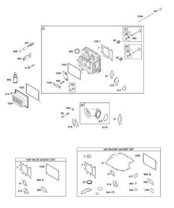 B&S - 21â  21R807-0012-B1 E - Culata, juego de juntas motor, juegos de juntas válvula, colector de admisión, válvulas de la marca Stihl