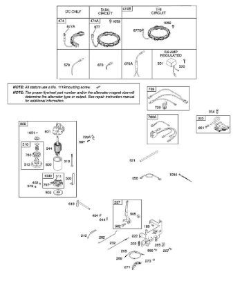 B&S - 28â  282H07-0113-E1 B - Alternador, mandos, arranque eléctrico, resorte de regulador, encendido de la marca Stihl