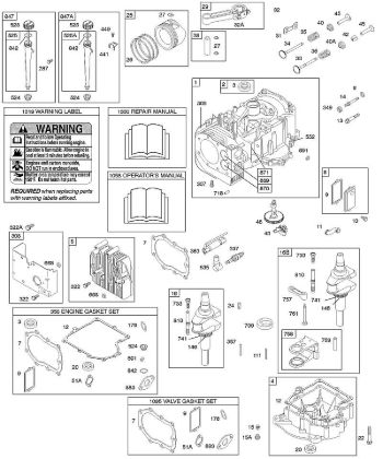 B&S - 28â  286707-1185-E1 E - Cubierta cárter cigüeóal/cárter cigüeóal, juego de juntas motor, cilindro, aceite, juego de juntas válvula, cigüeóal, pistón/segmentos/biela de la marca Stihl